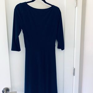 Ralph Lauren pull over boat neck navy dress.  3/4 length sleeves.